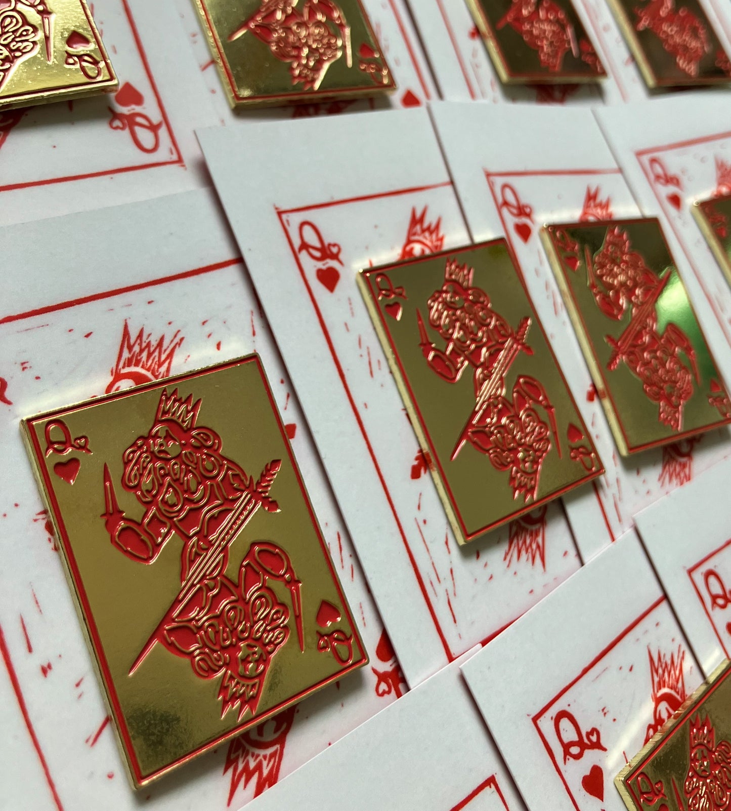 ‘Queen of Hearts ’ Enamel Badge