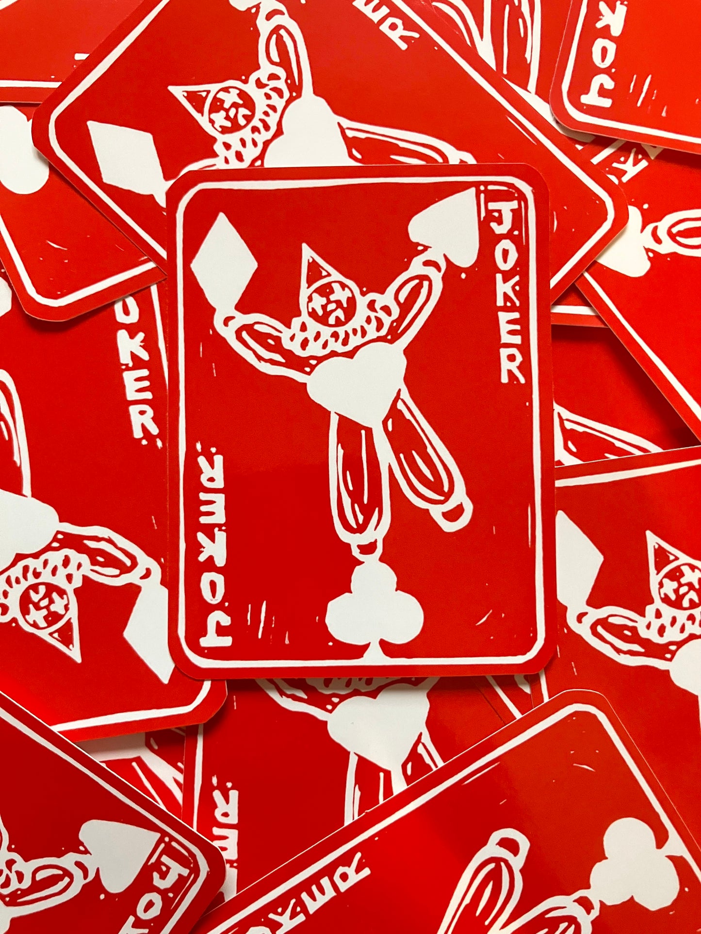 Red Joker print sticker