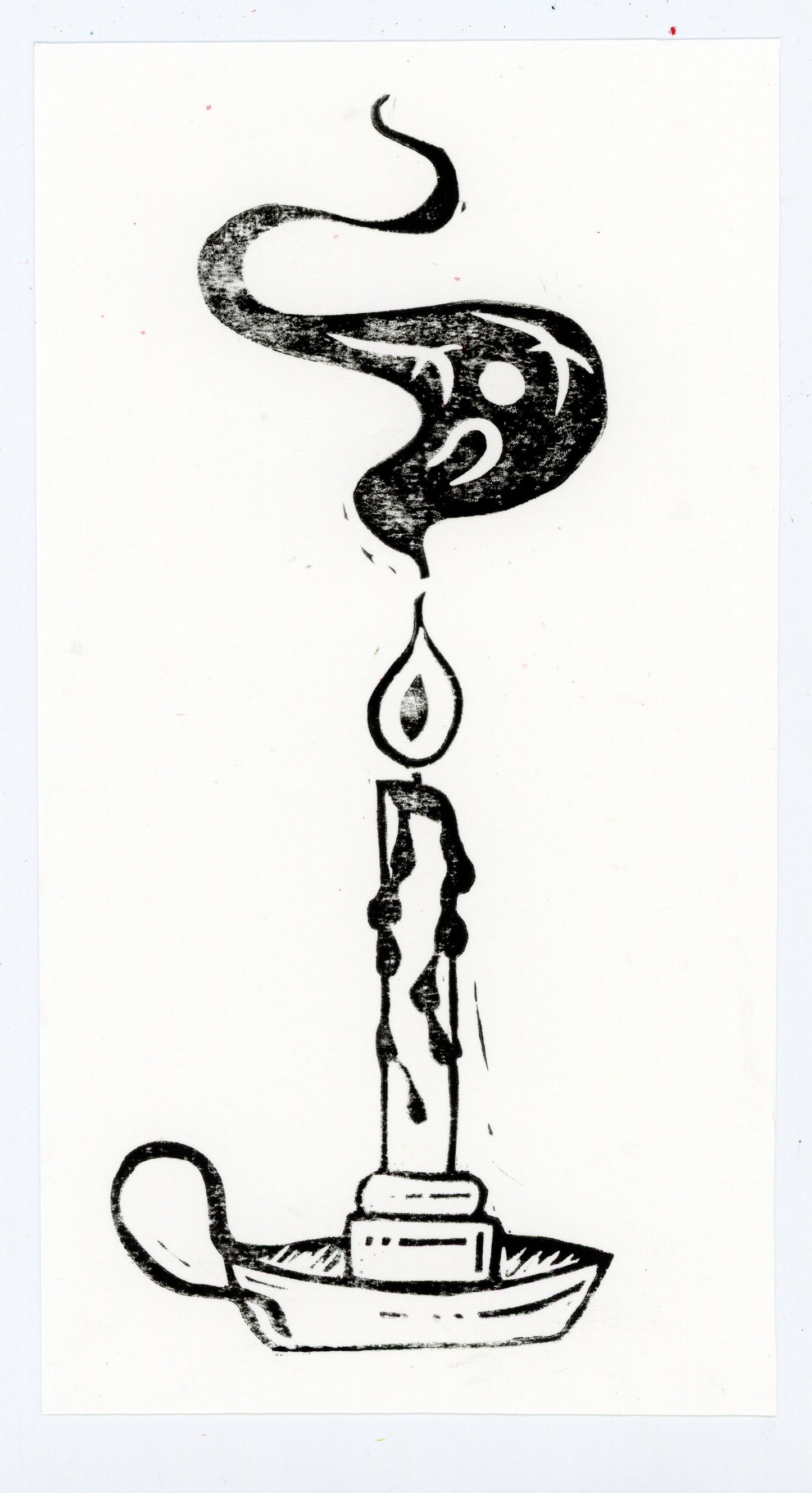 smoking candle original print (black ink)