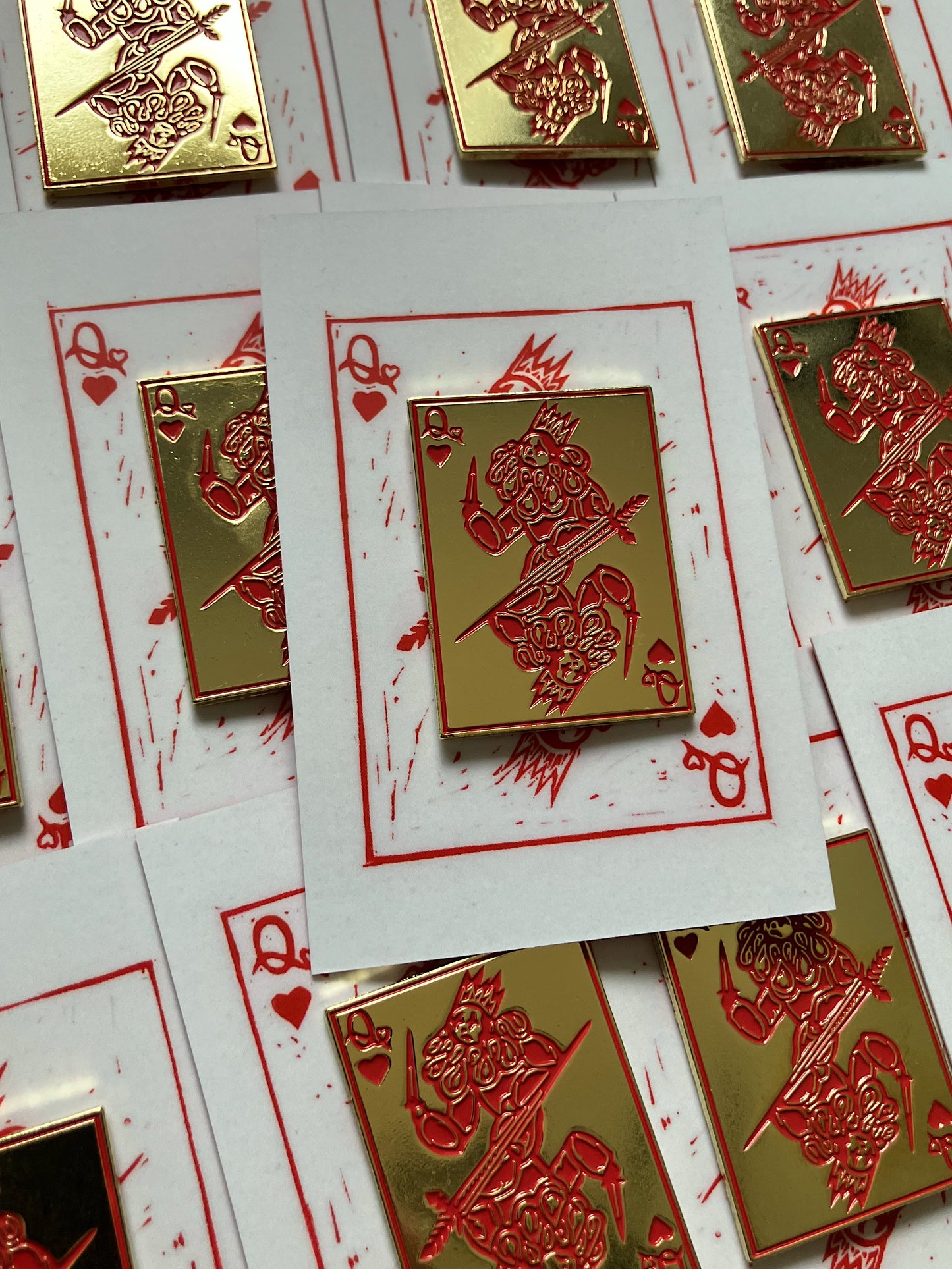 ‘Queen of Hearts ’ Enamel Badge