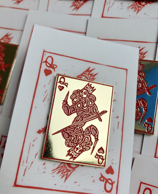 ‘Queen of Hearts ’ Enamel Badge
