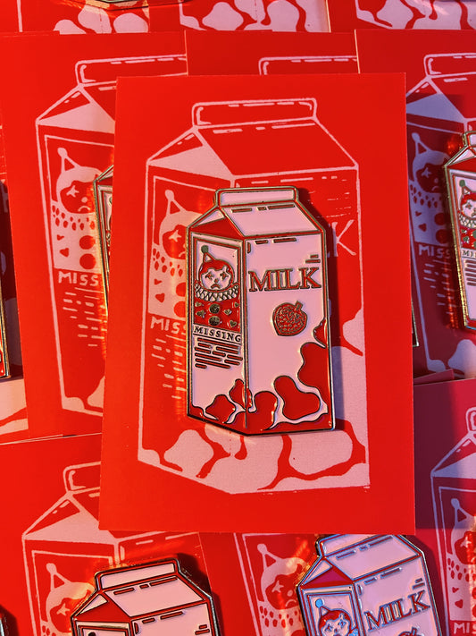‘MILK’ Enamel Badge