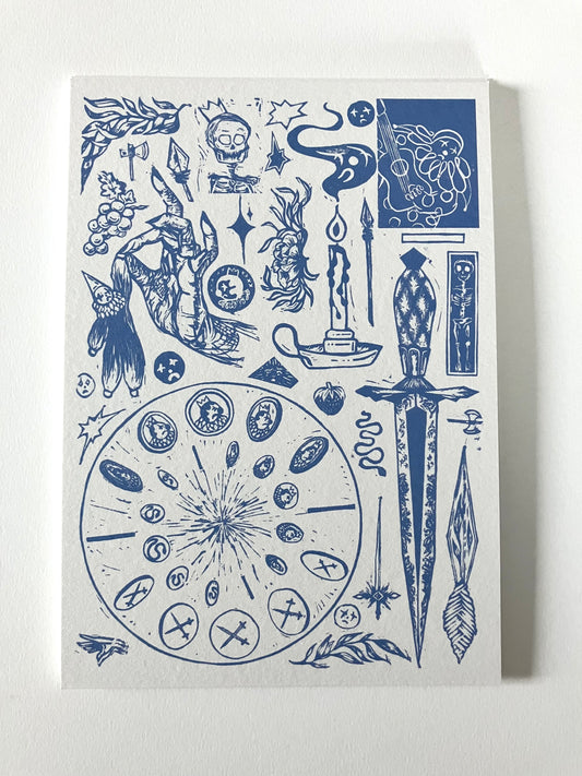 A5 collage print Blue
