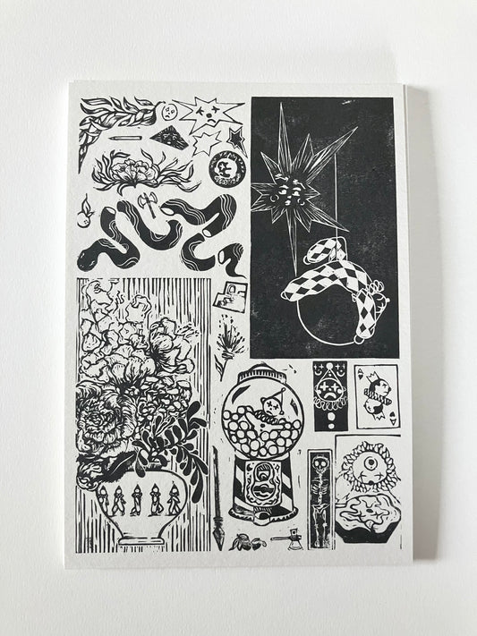 A5 collage print Black