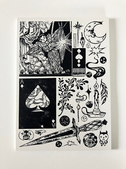 A5 collage print Dark Navy