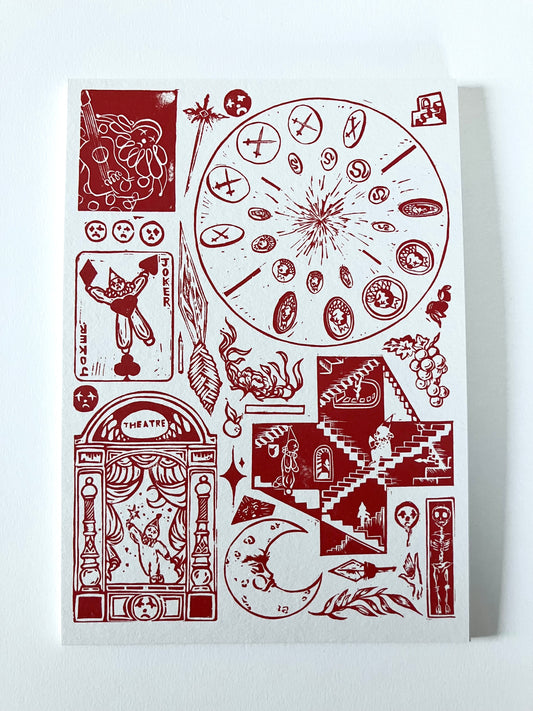 A5 collage print Red