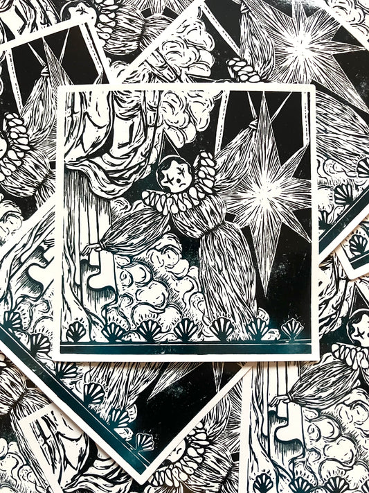 Star Across the Boards print sticker