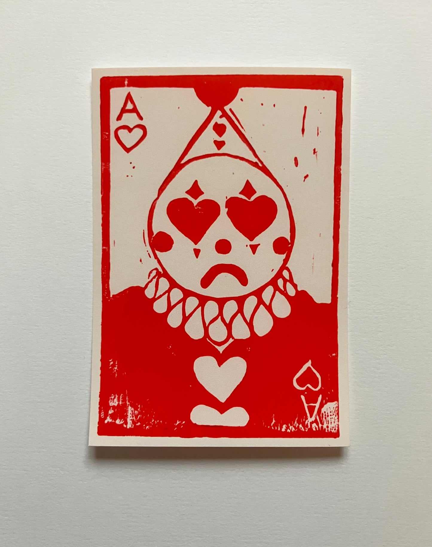 Ace of hearts print sticker
