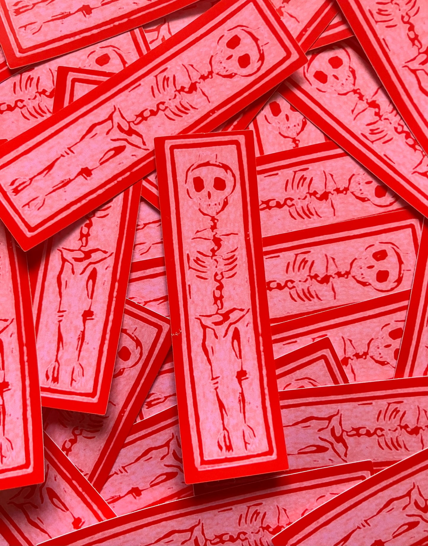Pink Skeleton print sticker