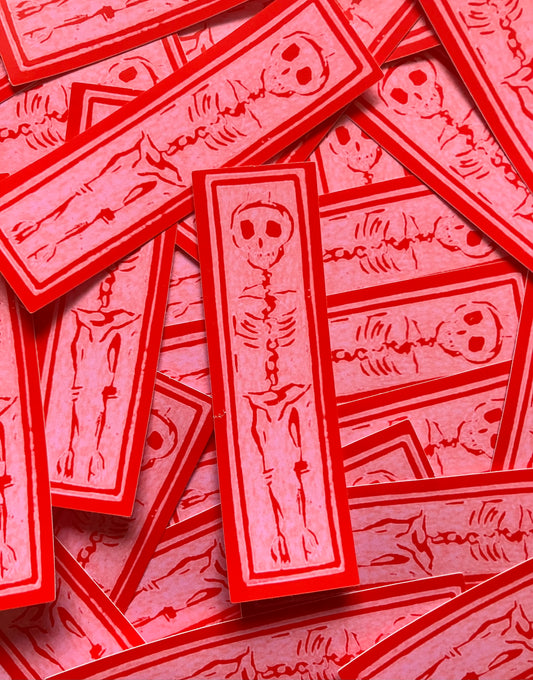 Pink Skeleton print sticker
