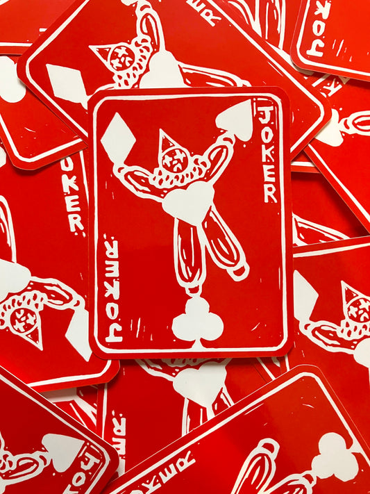 Red Joker print sticker