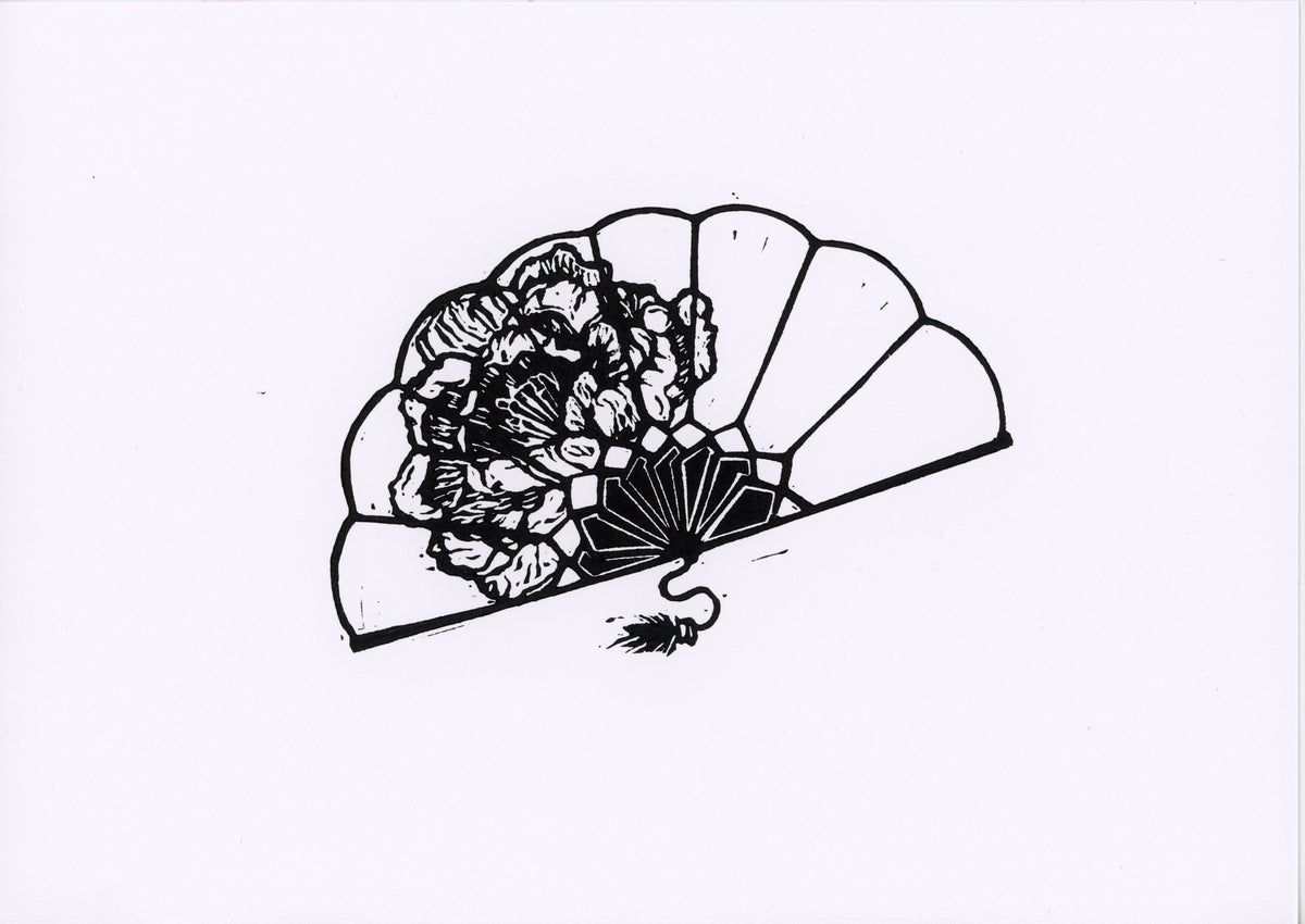 'Floral fan' original print