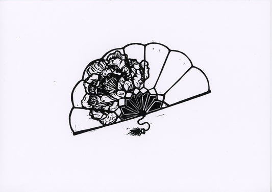 'Floral fan' original print