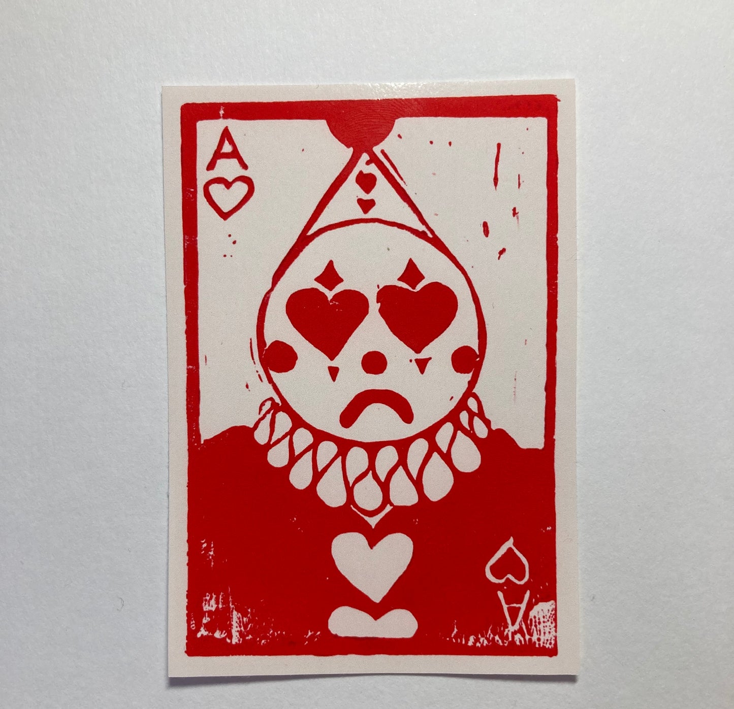 Ace of hearts print sticker