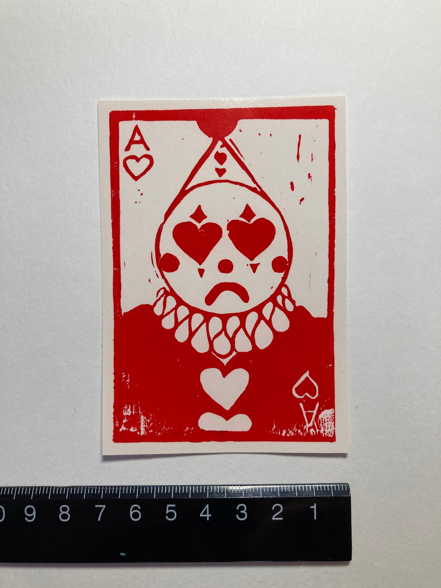 Ace of hearts print sticker